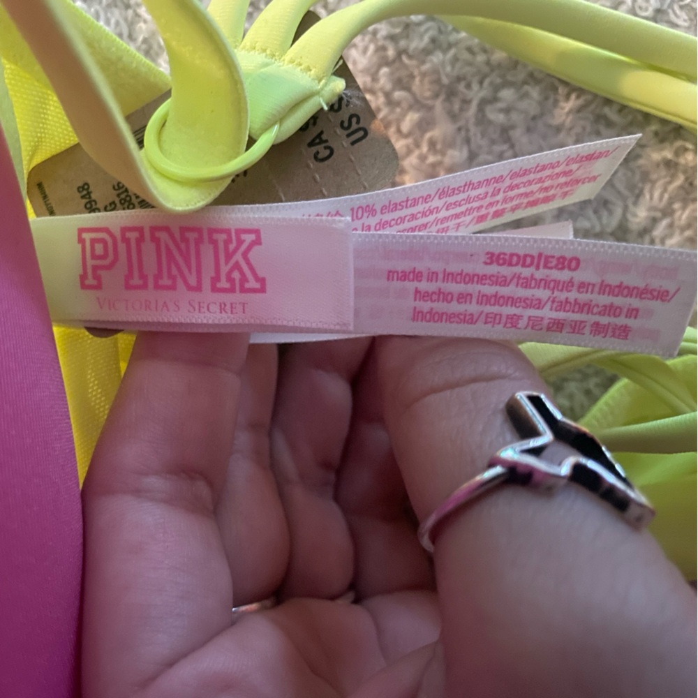NWT: PINK neon yellow push up 36DD bra - Picture 8 of 8
